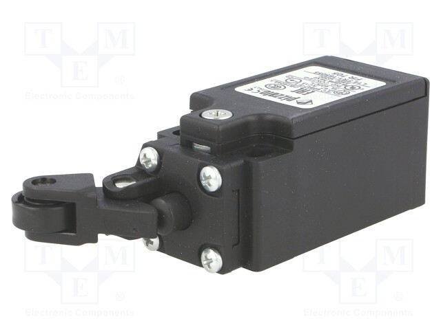 Limit switch; angled lever with roller,rubber seal; NO + NC