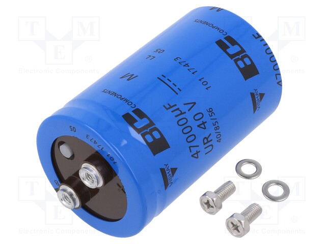 Capacitor: electrolytic; 47mF; 40VDC; Ø50x80mm; ±20%; -40÷85°C