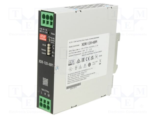 Power supply: switching; for DIN rail mounting; XDR-120