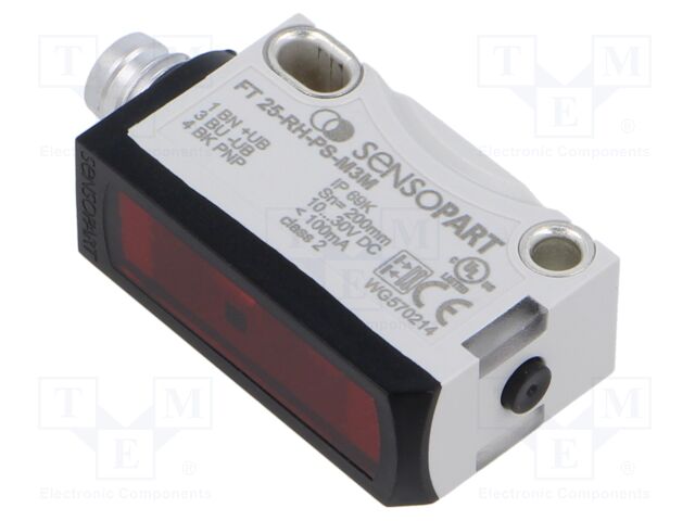 Sensor: photoelectric; Range: 1÷200mm; PNP; Usup: 10÷30VDC; 100mA