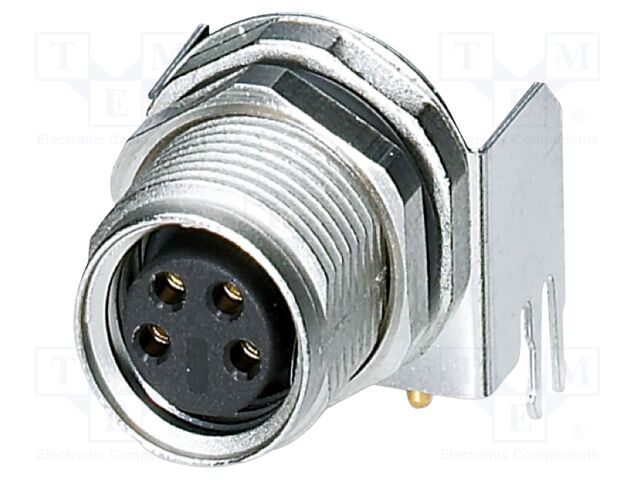 Connector: M8; female; PIN: 4; 4A; 48V; IP67; angled; shielded; socket