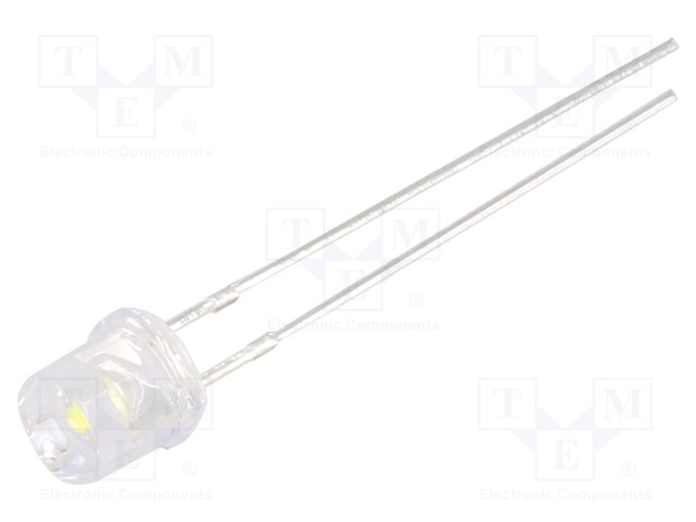 LED; 5mm; white cold; 150÷220mcd; 140°; Front: flat; 2.8÷3.4V; 102mW