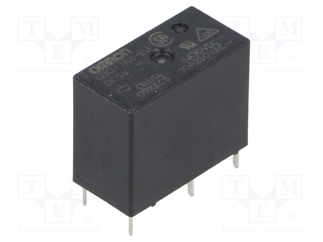 Relay: electromagnetic; SPST-NO; Ucoil: 5VDC; 10A/250VAC; 5A/30VDC