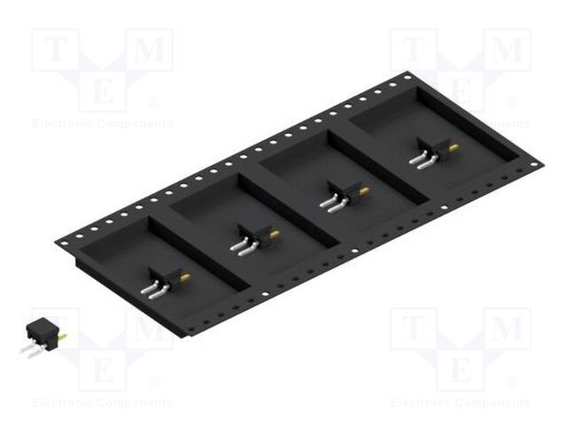 Connector: pin strips; pin header; male; PIN: 2; 2.54mm; SMT; 1x2