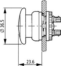 Switch: push-button; Stabl.pos: 2; 22mm; green; Illumin: none; IP67