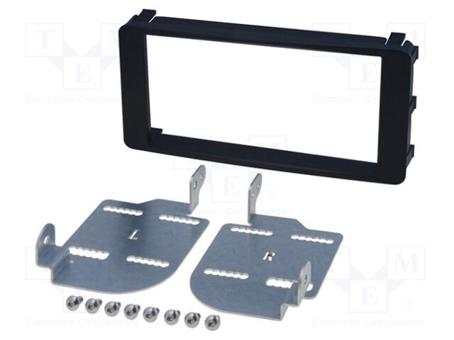 Radio mounting frame; Citroën,Mitsubishi,Peugeot; 2 DIN; black