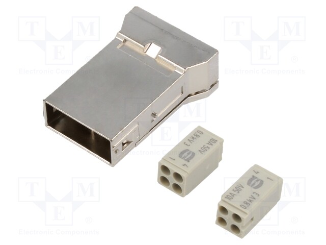 Heavy Duty Connector, Han Series, Insert, 8 Contacts, Plug, Crimp Pin - Contacts Not Supplied