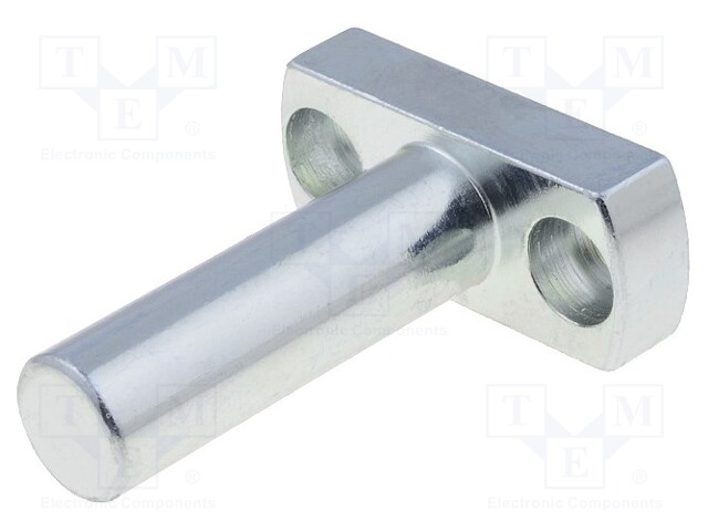 Mounting base; V: pin; D: 8mm; W: 14mm; H: 18mm; steel; zinc