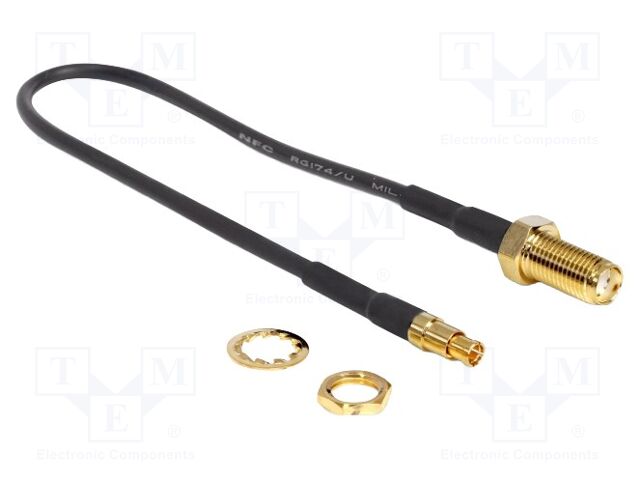 Cable; 200mm; SMA female,TS-9 male; black; Øcable: 2.8mm; 50Ω