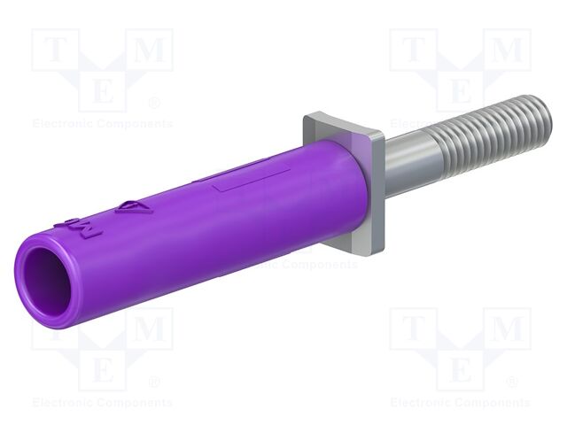 Adapter; banana 4mm socket; 25A; violet; nickel plated