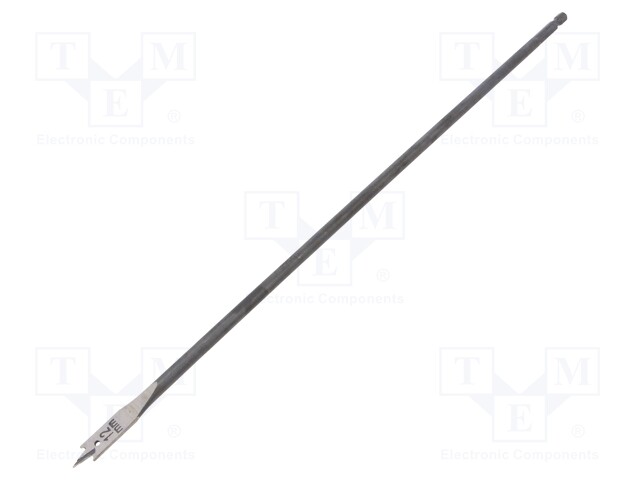 Drill bit; wood; Ø: 12mm; Overall len: 370mm; HSS; 1pcs; Series: Flat