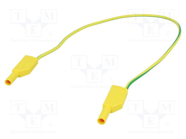 Test lead; PVC; 0.5m; yellow-green; 32A; Plating: gold-plated