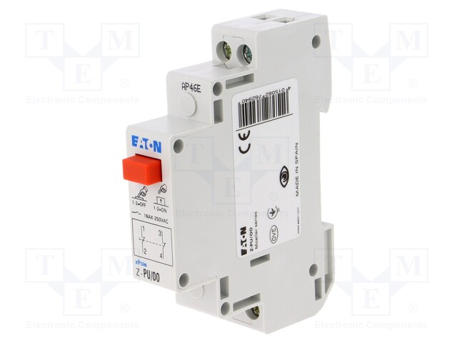 Module: pushbutton switch; 16A; Mounting: DIN; IP40; 250VAC
