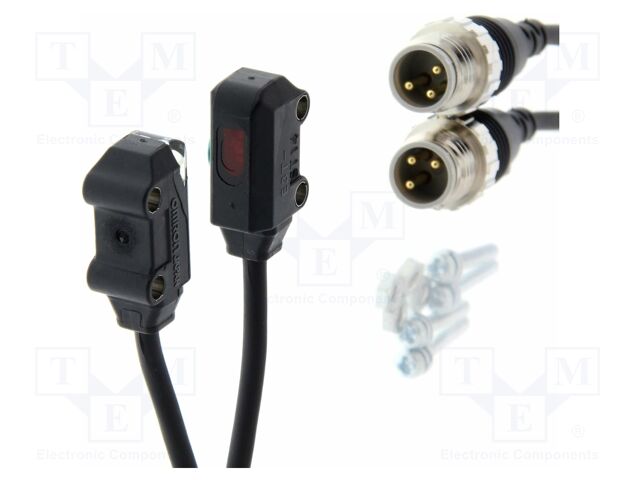 Sensor: photoelectric; Range: 1m; transmitter-receiver