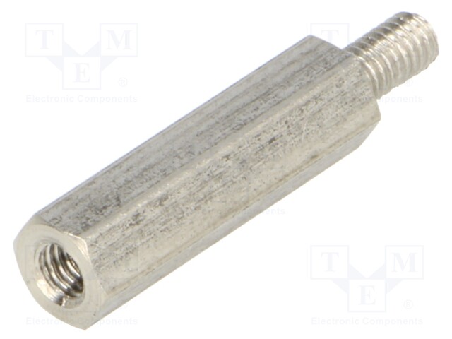 Screwed spacer sleeve; Int.thread: M4; 25mm; Ext.thread: M4