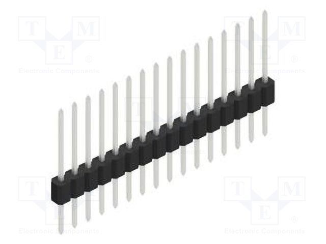 Connector: pin strips; pin header; male; PIN: 16; 1.27mm; THT; 1x16