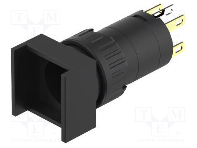 Switch: body; 16mm; Stabl.pos: 2; NC + NO; Pos: 2; Cutout: Ø16.2mm