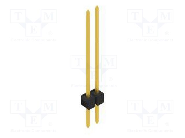 Connector: pin strips; pin header; male; PIN: 2; 2.54mm; THT; 1x2