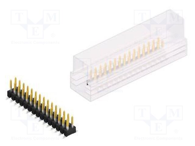 Connector: pin strips; pin header; male; PIN: 30; 2.54mm; SMT; 2x15