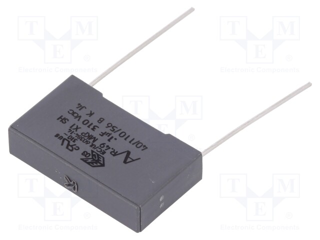 Capacitor: polypropylene; 0.1uF; 310VDC; 22.5mm; ±10%; -40÷110°C