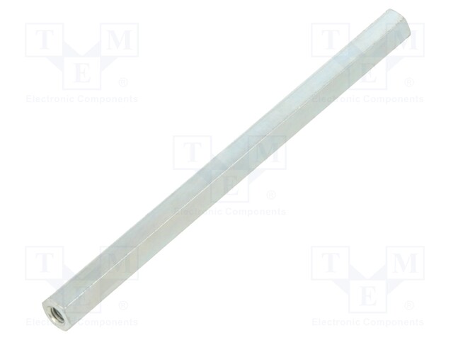 Screwed spacer sleeve; Int.thread: M4; 100mm; hexagonal; steel