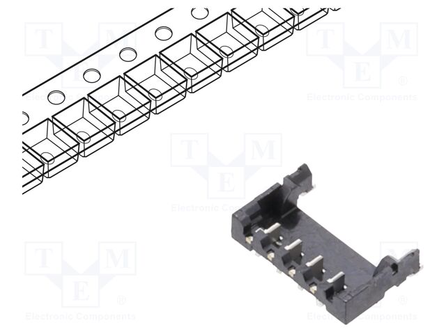 Connector: wire-board; socket; DF57; 1.5A; 50V; PIN: 4; straight; SMT