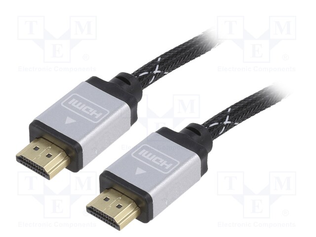 Cable; HDMI 2.0; HDMI plug,both sides; 3m; black; 30AWG; Core: CCS