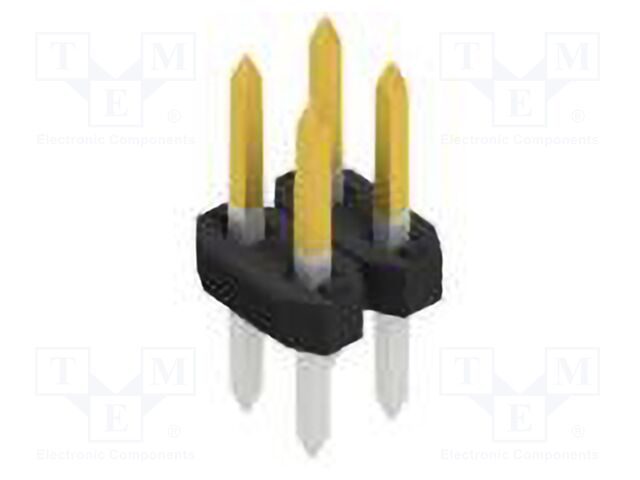 Connector: pin strips; pin header; male; PIN: 4; 2mm; THT; 2x2; 100V