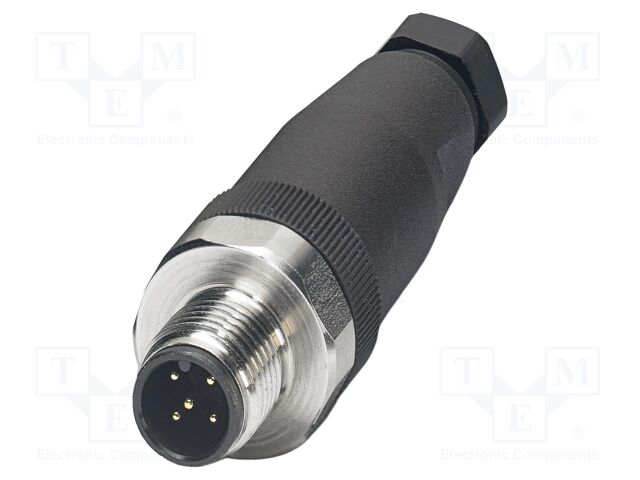 Connector: M12; plug; PIN: 5; 48V; straight; IP65; screw terminal