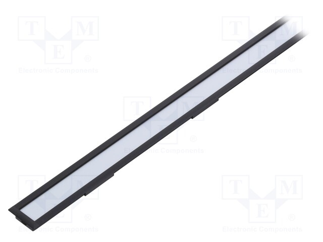 Profiles for LED modules; white; recessed; black; L: 1m; aluminium
