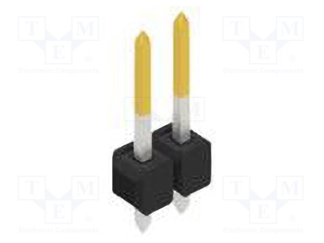Connector: pin strips; pin header; male; PIN: 2; 2.54mm; THT; 1x2