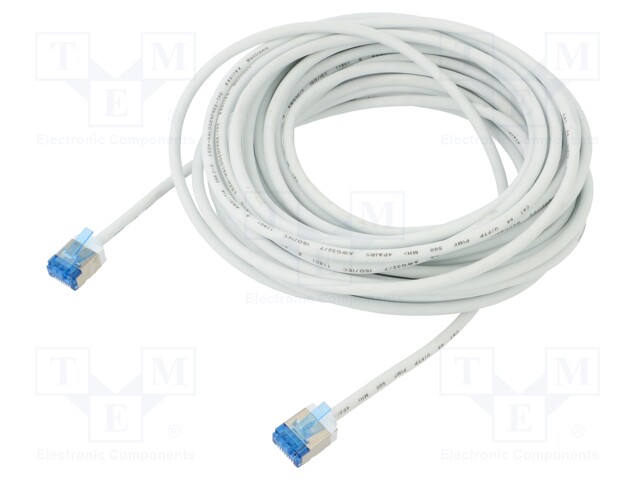 Patch cord; U/FTP; 6a; stranded; Cu; LSZH; white; 10m; 32AWG