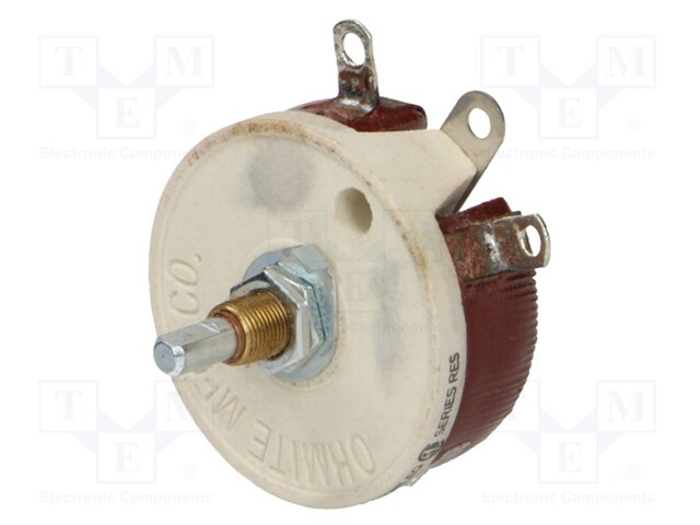 Potentiometer: shaft; single turn; 22Ω; 50W; 6.35mm; wirewound