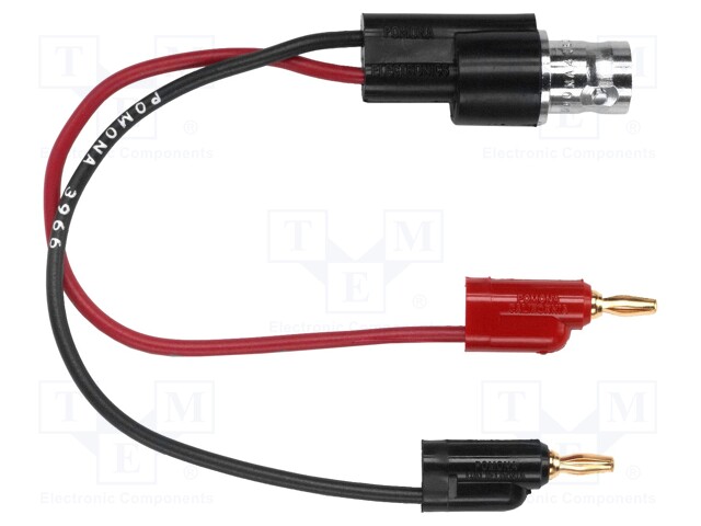 Test lead; 2x 3mm banana plug-BNC female plug; Len: 0.13m