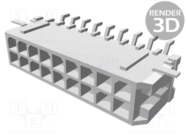 Socket; wire-board; male; Micro-Fit 3.0; 3mm; PIN: 18; SMT; 5A; 600V