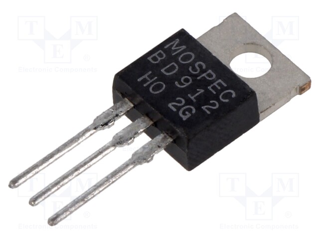 Transistor: PNP; bipolar; 100V; 15A; 90W; TO220