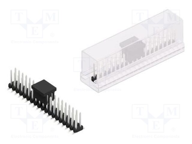 Connector: pin strips; pin header; male; PIN: 38; 2mm; SMT; 2x19