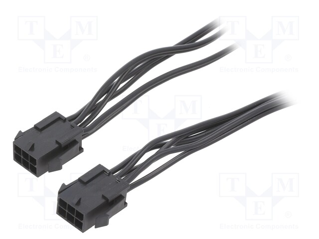 Cable; Micro-Fit 3.0; male-male; PIN: 6; 0.2m; 4A; Insulation: PVC