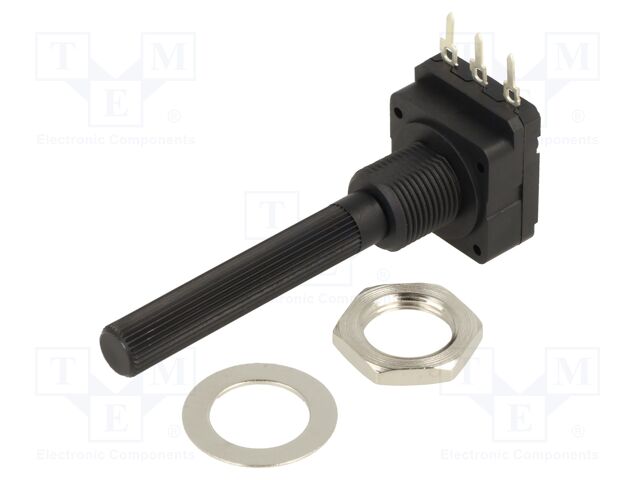 Potentiometer: shaft; single turn; 25kΩ; 200mW; THT; 6mm; plastic