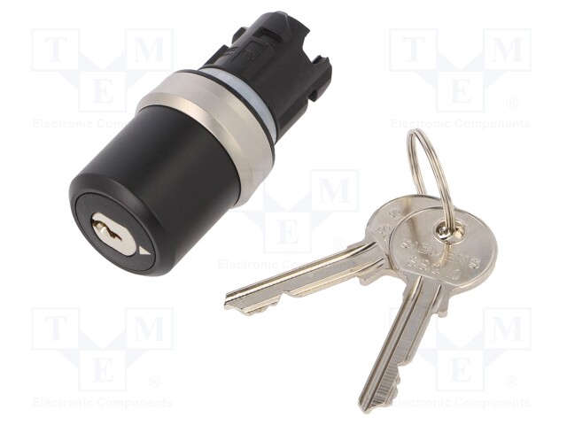 Switch: rotary with key; Stabl.pos: 2; 22mm; Pos: 2; Ø22mm; -25÷70°C