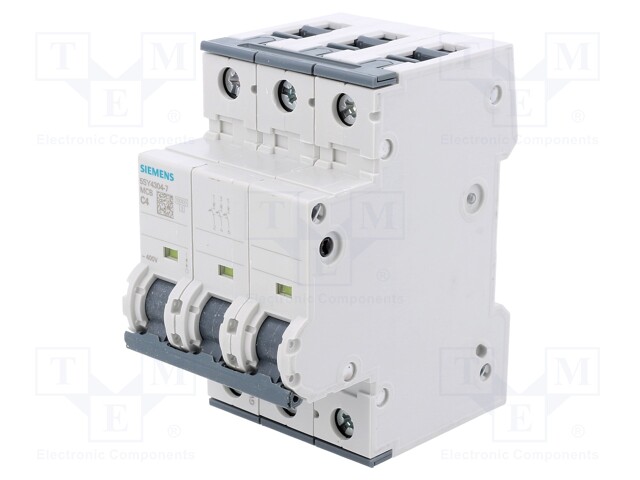 Circuit breaker; 230/400VAC; Inom: 4A; Poles: 3; DIN; Charact: C