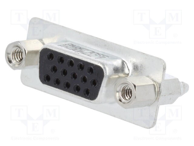 D-Sub HD; PIN: 15; socket; female; with threaded screw; straight