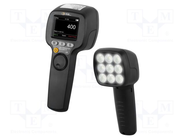 Meter: tachometer, LED stroboscope; Display: LCD; Temp: -10÷55°C