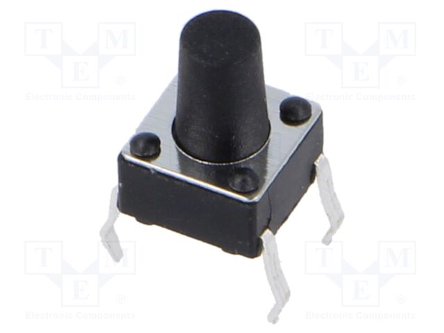Microswitch TACT; SPST; Pos: 2; 0.05A/12VDC; THT; 1.57N; 6x6x3.5mm