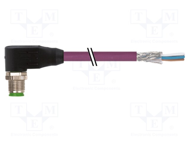 Male; -25÷85°C; IP67; 4A; 3m; Series: 7000; PIN: 5; plug; Thread: M12