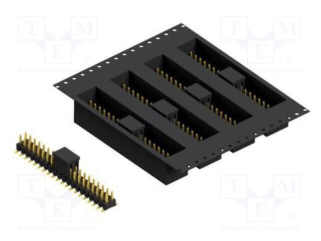 Connector: pin strips; pin header; male; PIN: 40; 2.54mm; SMT; 2x20