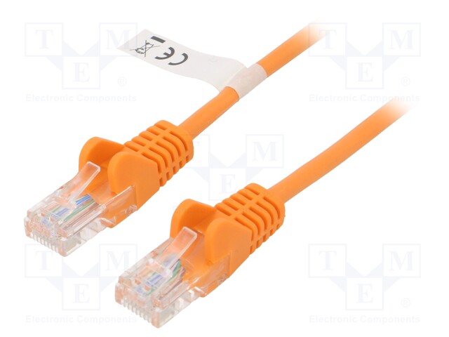 Patch cord; U/UTP; 5e; stranded; CCA; PVC; orange; 5m; 26AWG
