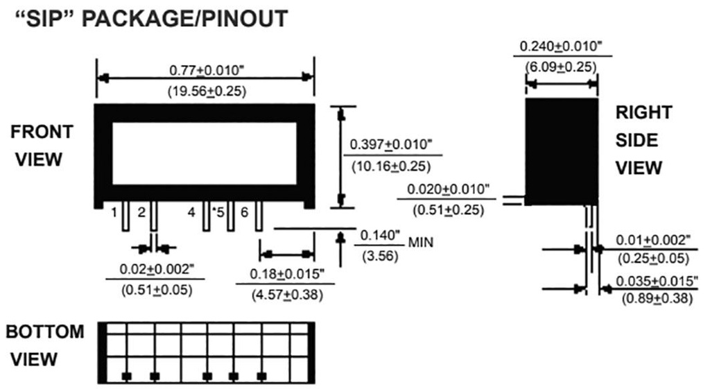 Converter: DC/DC; 0.75W; Uin: 4.5÷5.5V; Uout: 15VDC; Uout2: -15VDC