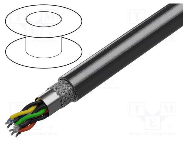 Wire; 5x2x28AWG; RS232,RS422; stranded; Cu; Insulation: PVC; chrome