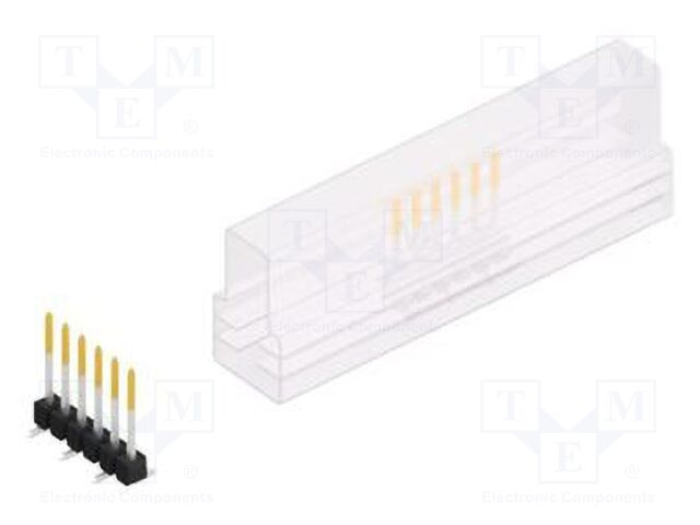 Connector: pin strips; pin header; male; PIN: 6; 2.54mm; SMT; 1x6